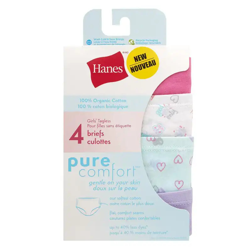 Hanes Women's 6+1 Bonus Pack Pure Comfort Organic Cotton Briefs