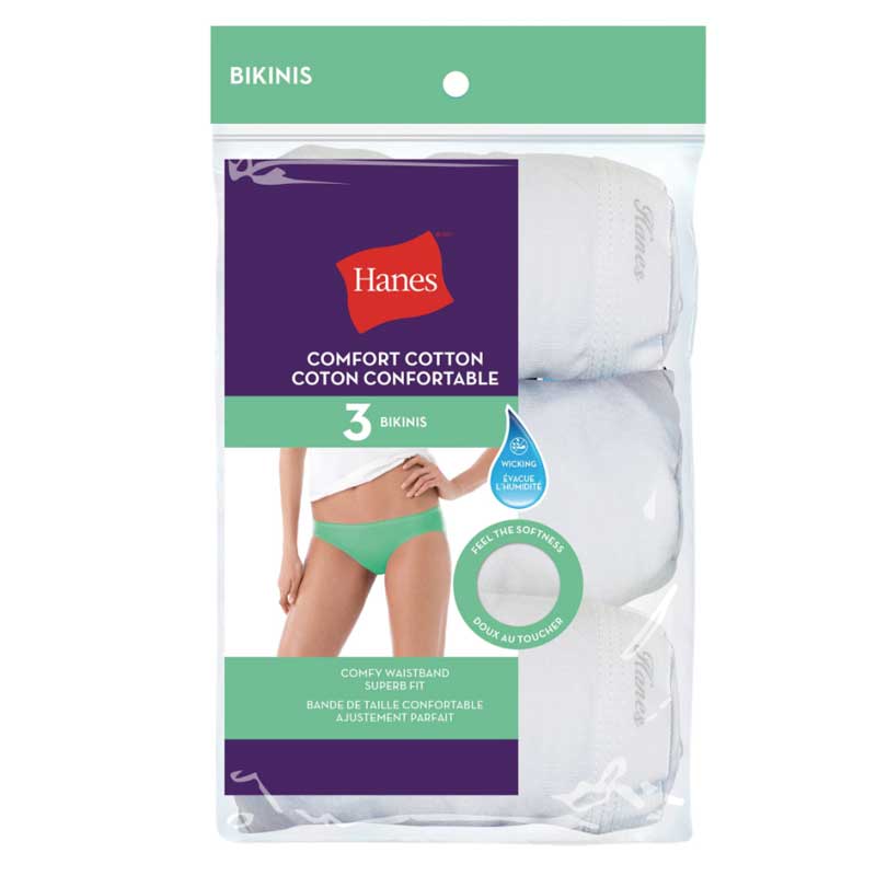 Hanes Women's Assorted Cotton Briefs 3 Pack Jordan