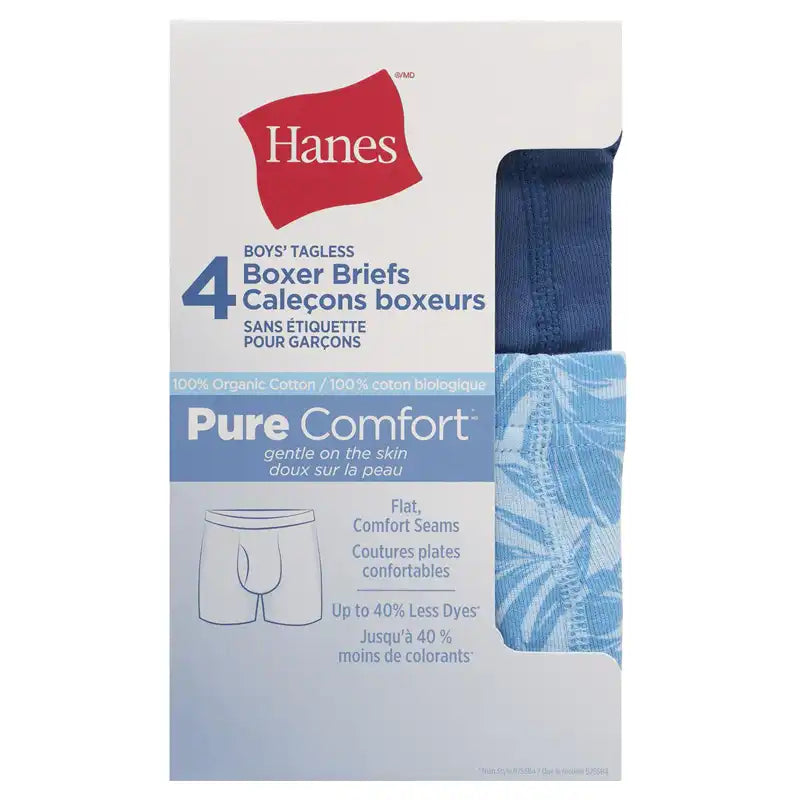 Hanes Pure Comfort 100 Organic Cotton Tagless Briefs Size 7