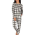 Bird Plaid LazyPants Women's Cotton Pajama Set