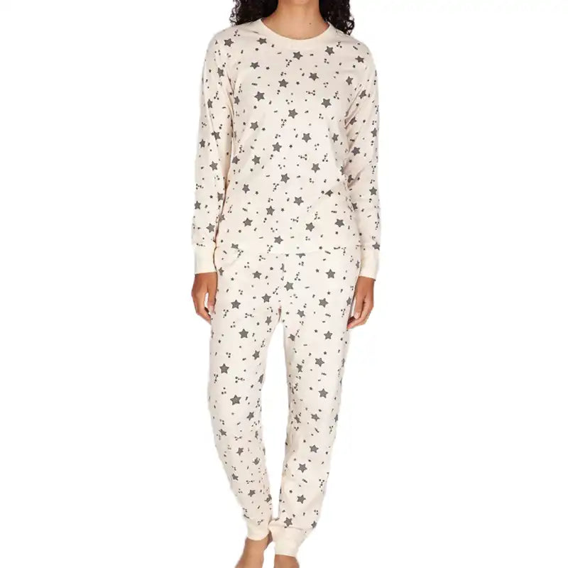 Ivory Stars LazyPants Women's Cotton Pajama Set