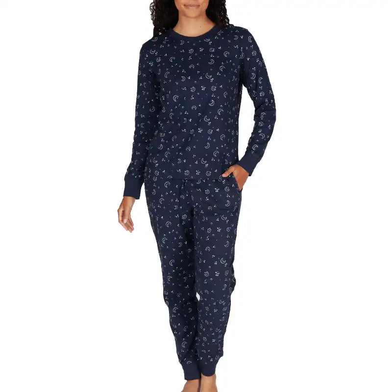 Navy LazyPants Women's Cotton Pajama Set