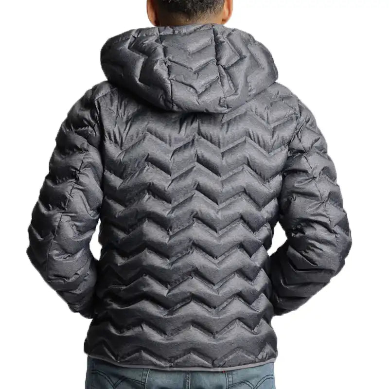 O8 Men's Puffer Jacket Back and Hood