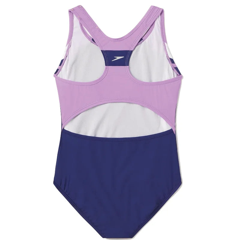 Girls Splice Racerback one piece bathing suit