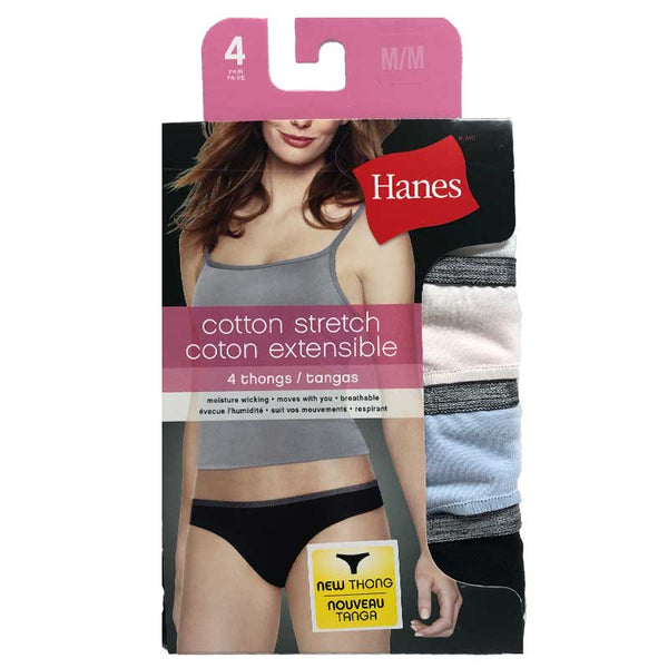 Hanes Women's Cotton Stretch Thong, S-XXL