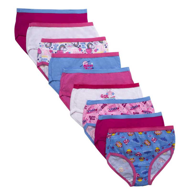Fruit of the Loom Girls Brief Underwear, 14 Pack Panties, Sizes 4