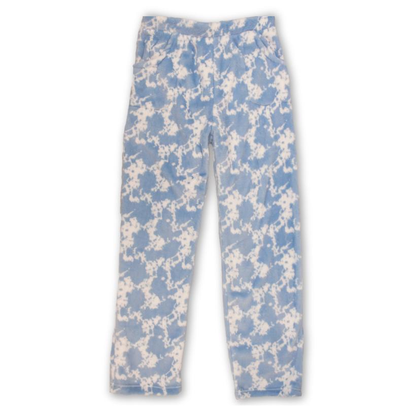 Women's Cotton Flannel Jogger Pants in Soft Blue Floral