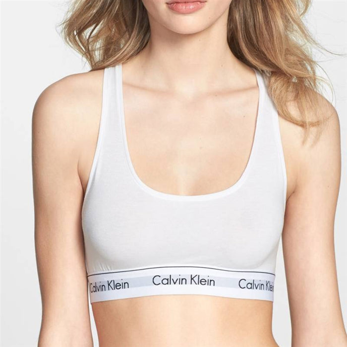 Calvin Klein Modern Cotton Long Sleeve Unlined Bralette Grey Hea