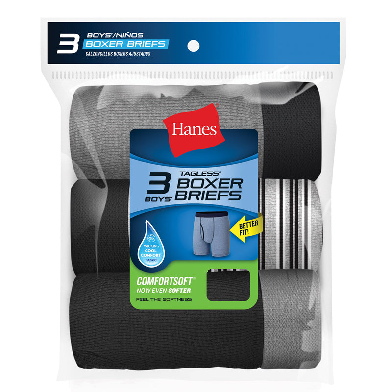 Hanes Boys 3 pack Boxer Briefs Camp Connection