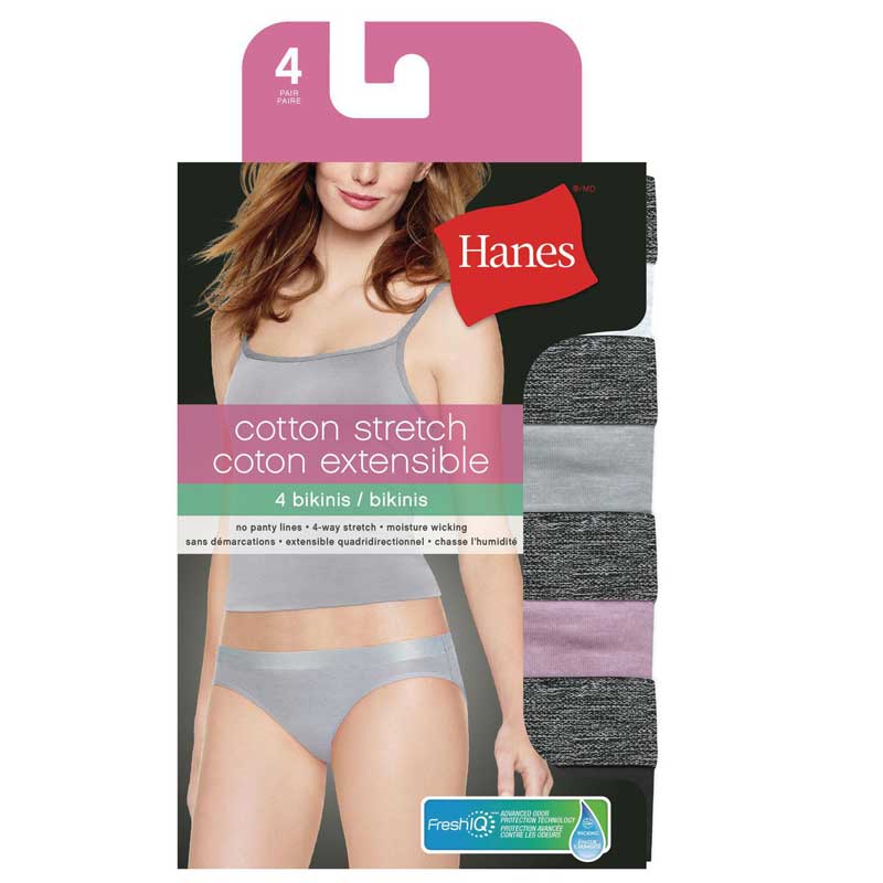 Hanes 4pk Women's Comfortsoft Cotton Stretch Bikini Underwear - Colors May  Vary 4