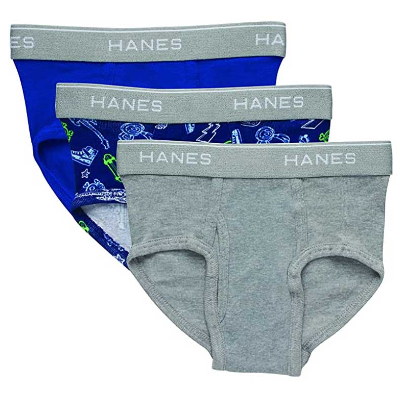 Hanes Boys Underwear, Cool Comfort Stretch Mesh Boxer Briefs, 6-Pack, Blue  Gray Assorted, Medium