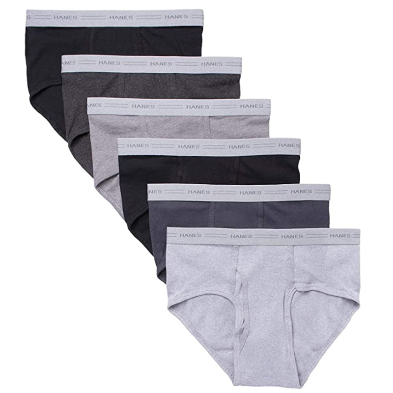 Hanes Men's Underwear Briefs Pack, Mid-Rise Cotton Moisture-Wicking  Underwear Briefs, 6-Pack 