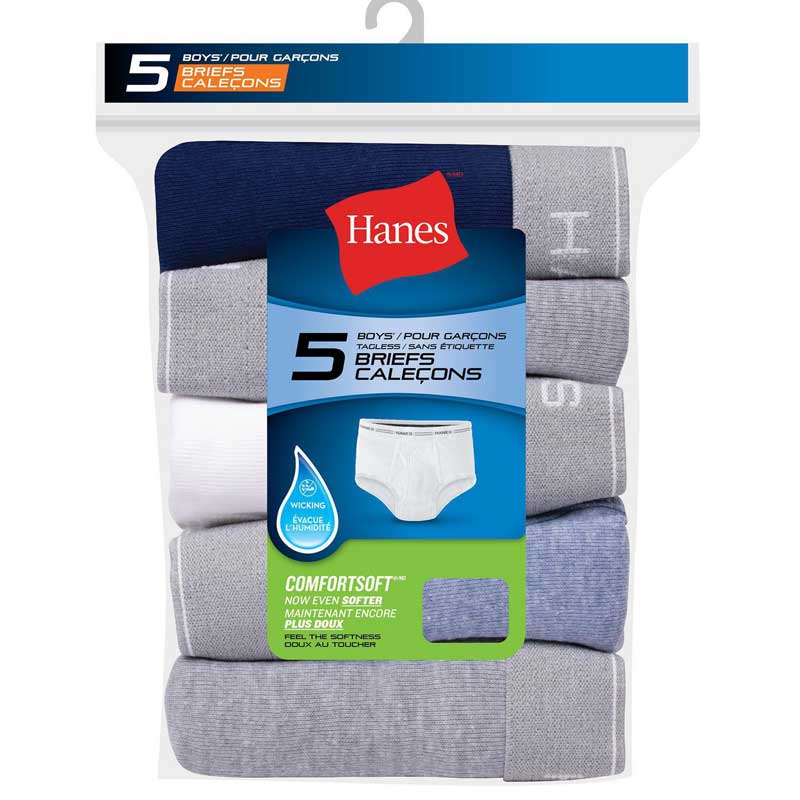 Hanes Boys' ComfortSoft Waistband Boxer Briefs, 5-Pack, Sizes S